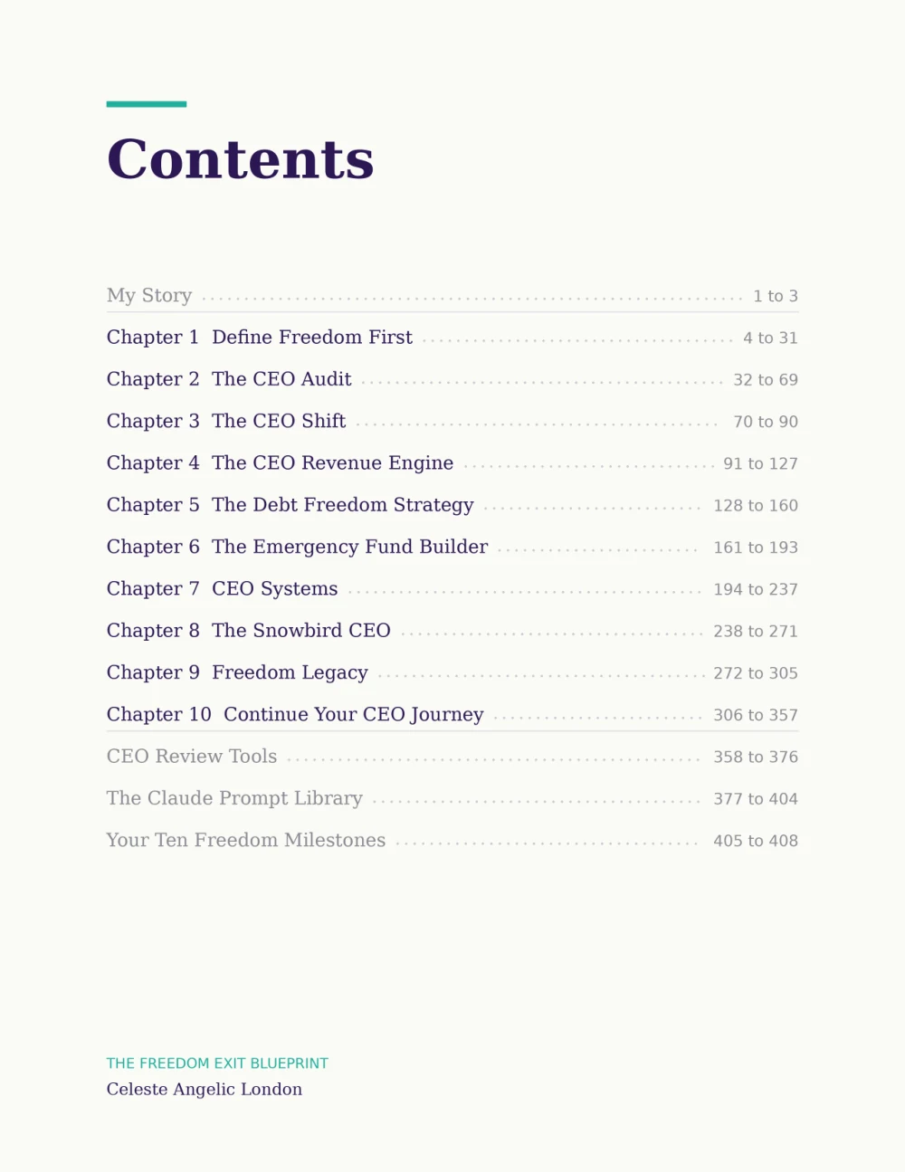 Ten chapters, 408 pages